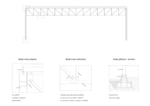 trave reticolare e particolari costruttivi